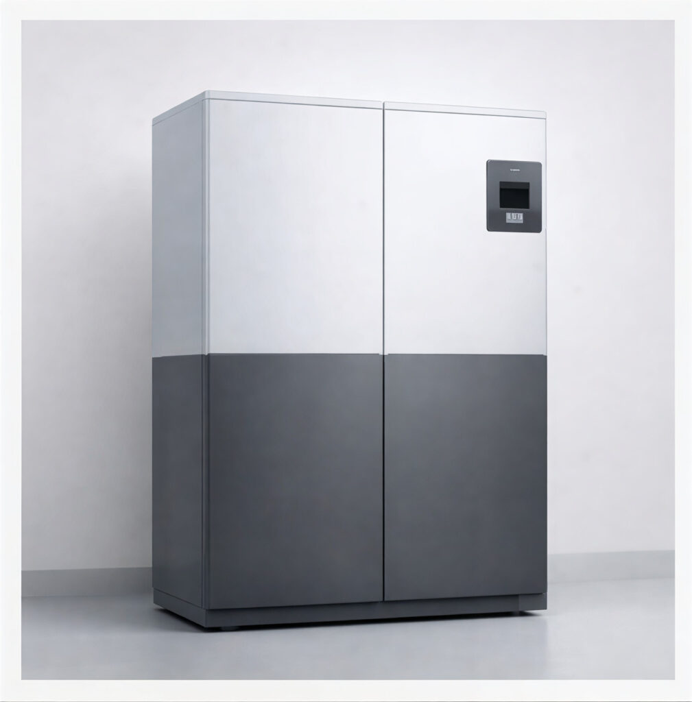 Conceptual secure storage unit shown in a professional environment.